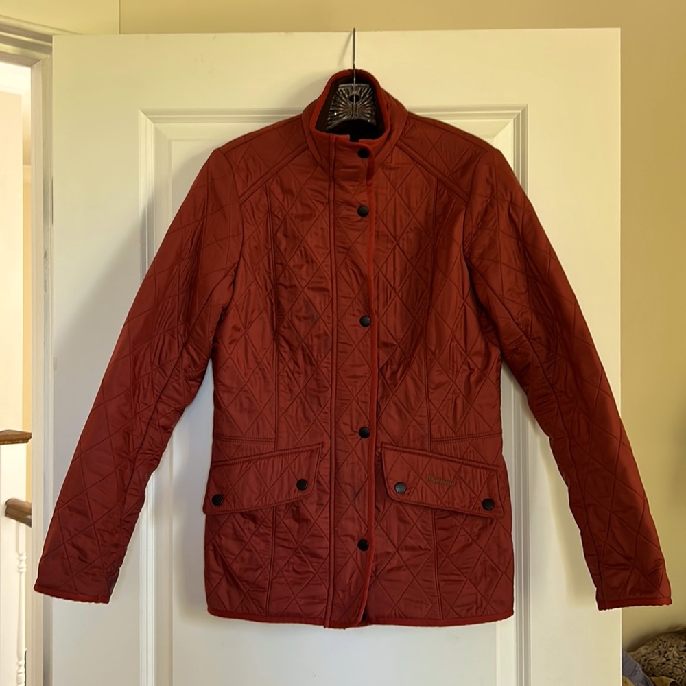 Barbour Women's quilted jacket US Sz 6 Persimmon color excellent cond.